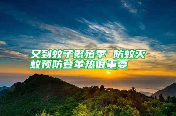 又到蚊子繁殖季 防蚊滅蚊預防登革熱很重要