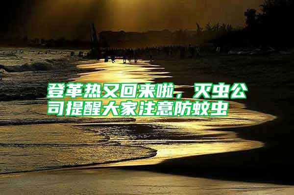 登革熱又回來啦，滅蟲公司提醒大家注意防蚊蟲