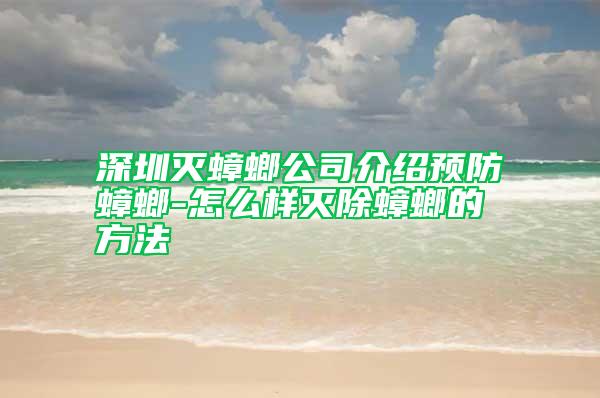 深圳滅蟑螂公司介紹預(yù)防蟑螂-怎么樣滅除蟑螂的方法