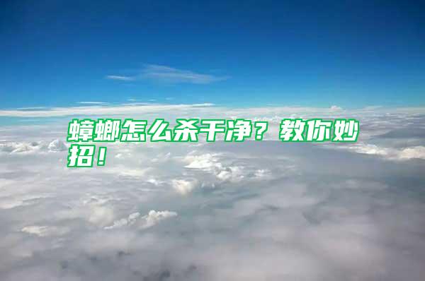 蟑螂怎么殺干凈？教你妙招！