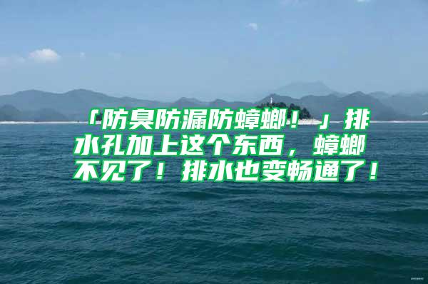 「防臭防漏防蟑螂！」排水孔加上這個(gè)東西，蟑螂不見了！排水也變暢通了！